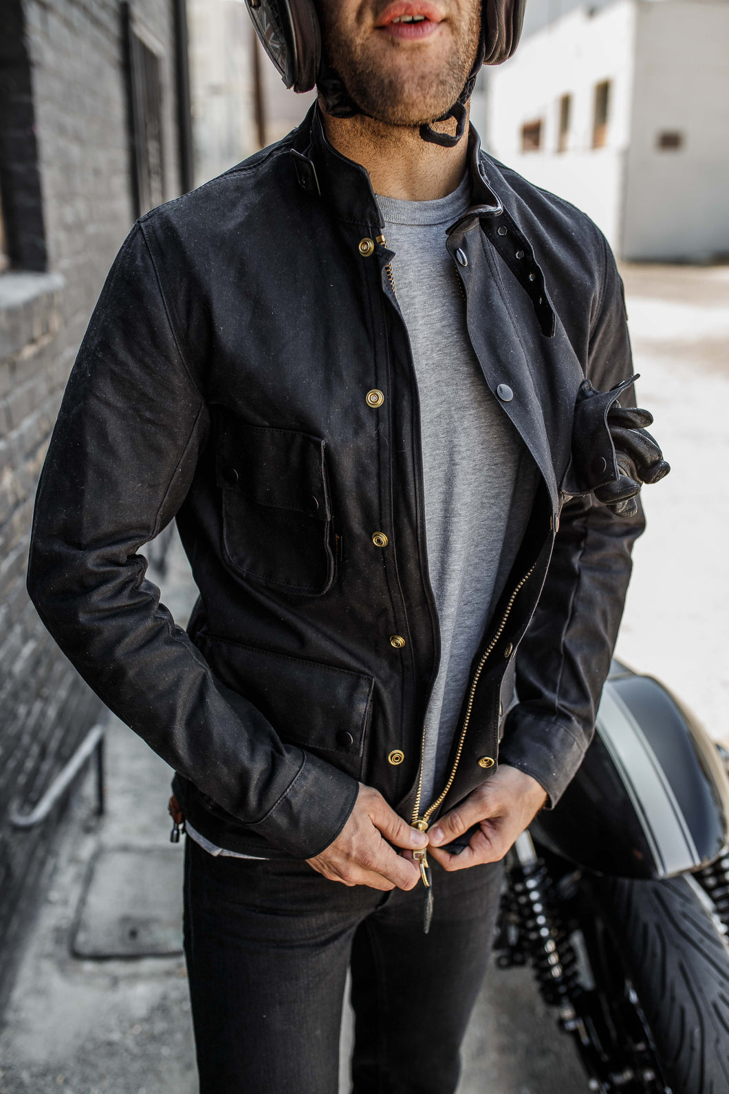 vanson stormer waxed canvas jacket