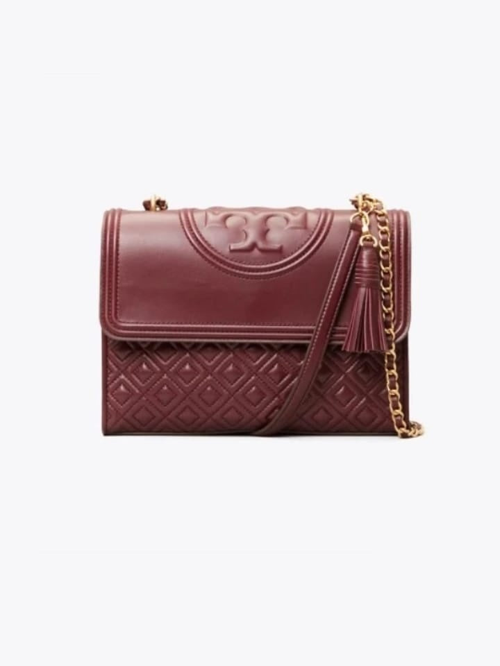 Tory Burch 43833 Fleming Convertible Shoulder Bag Medium Claret – Balilene