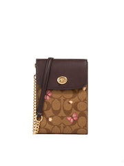 rachel phone crossbody in signature canvas with butterfly print