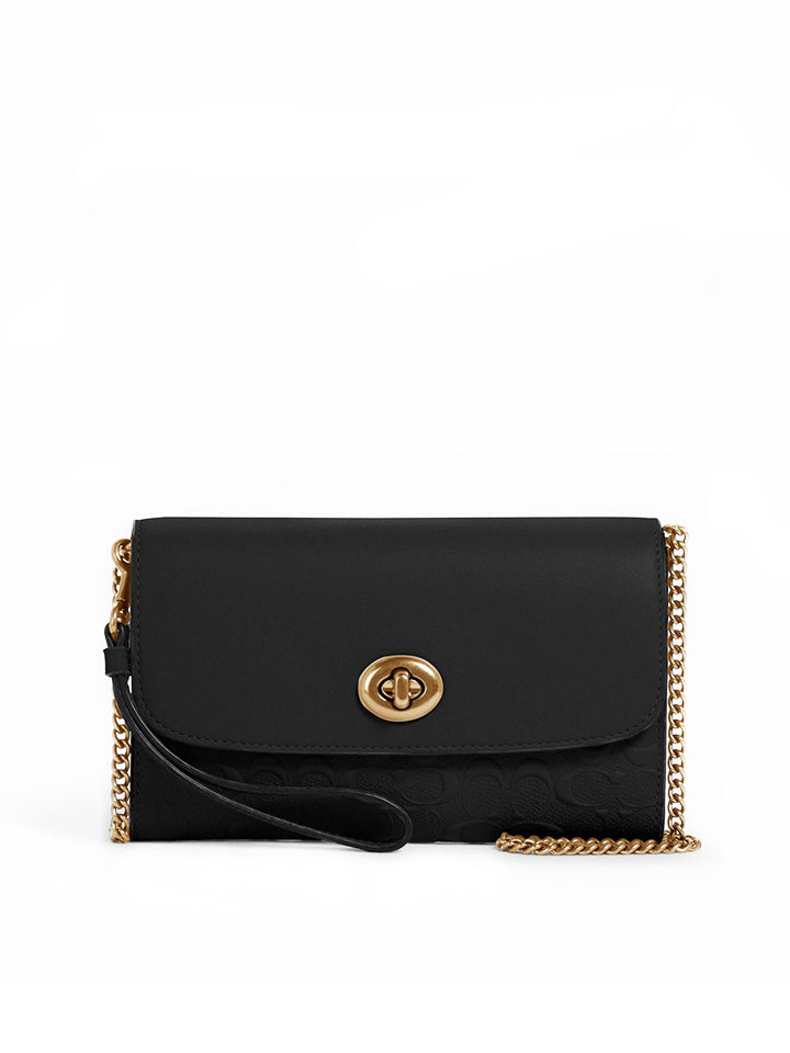 coach black and gold crossbody