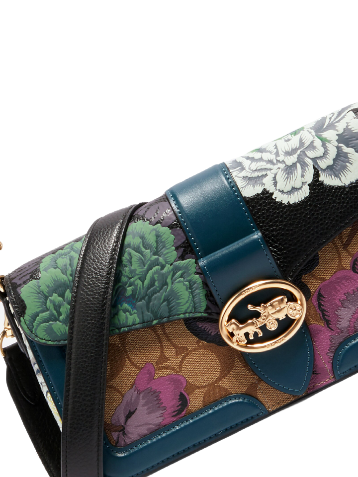 georgie shoulder bag in signature canvas with kaffe fassett print