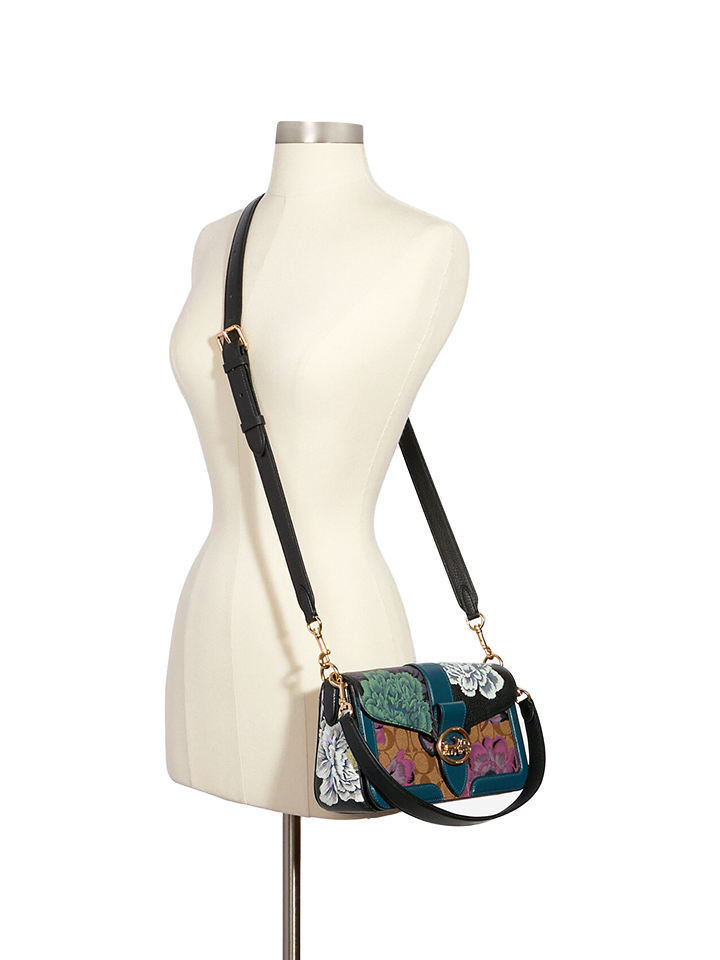 georgie shoulder bag in signature canvas with kaffe fassett print