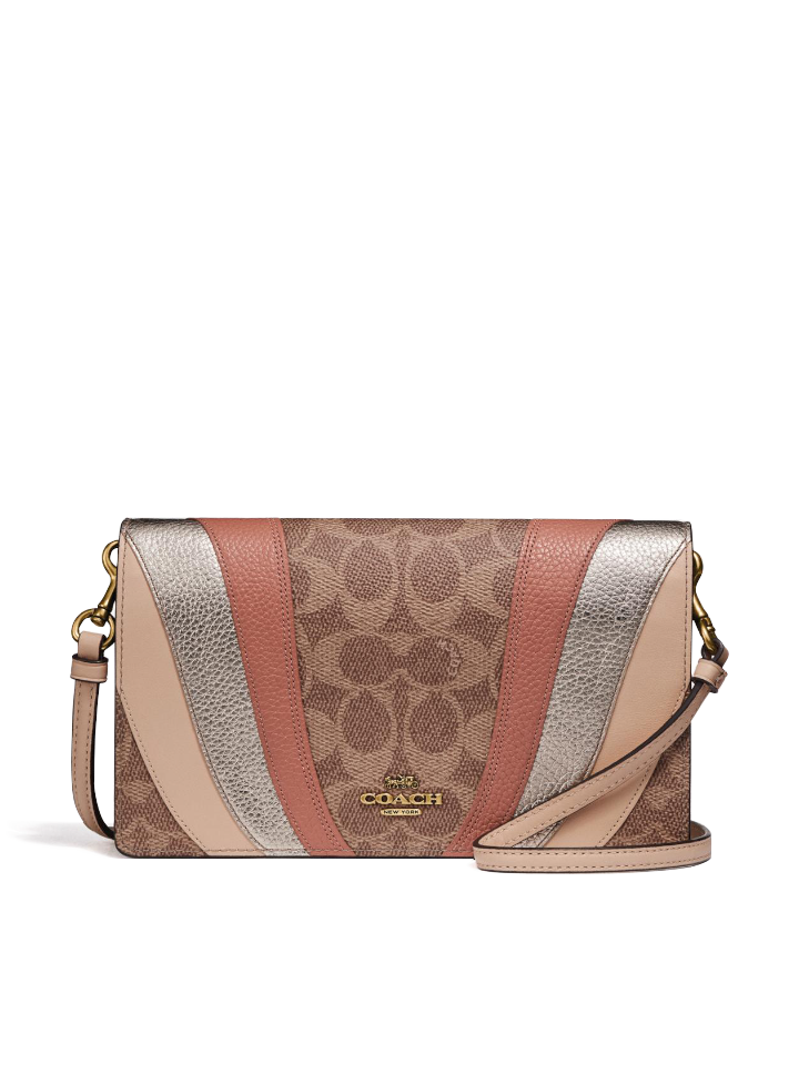 coach gold crossbody purse