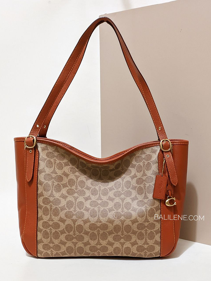 Coach Alana Tote In Signature Canvas Bag Tan Rust – Balilene