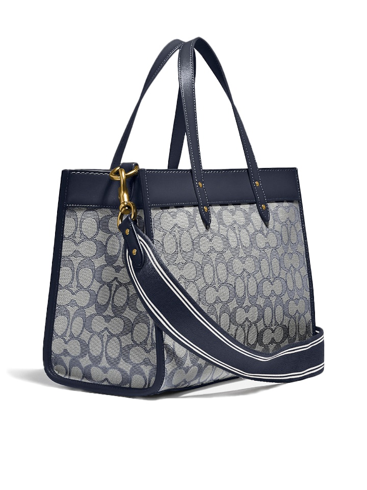 Coach C3282 Field Tote 30 In Signature Jacquard Midnight Navy – Balilene