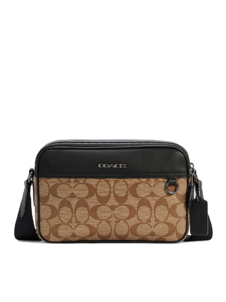 Coach C4149 Graham Crossbody In Signature Canvas Khaki Black – Balilene