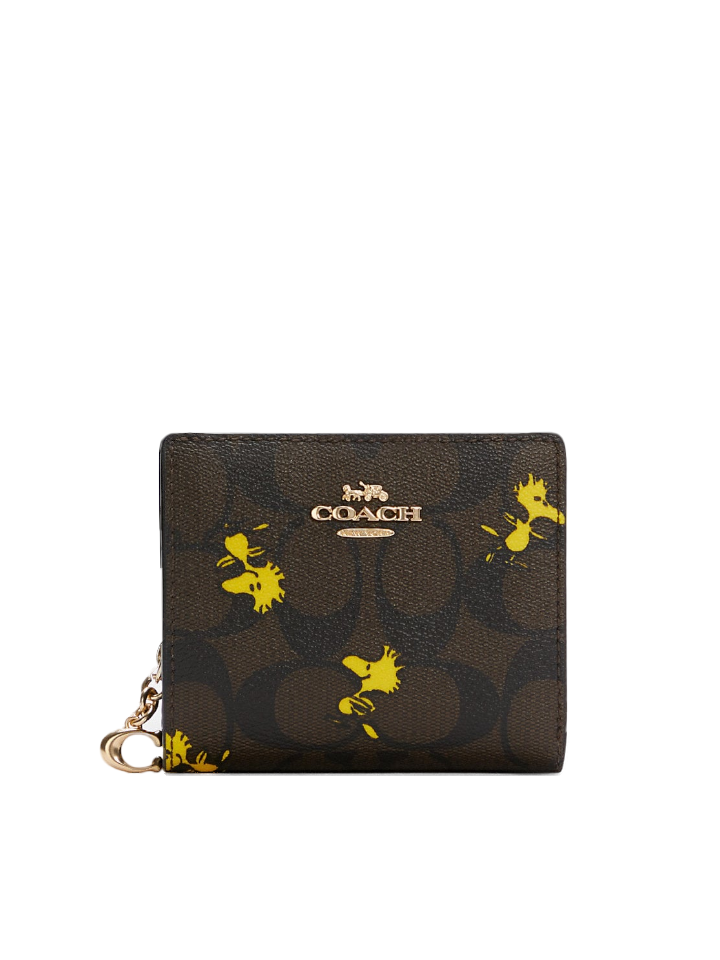Coach C4592 X Peanuts Snap Wallet In Signature Canvas With Woodstock P –  Balilene