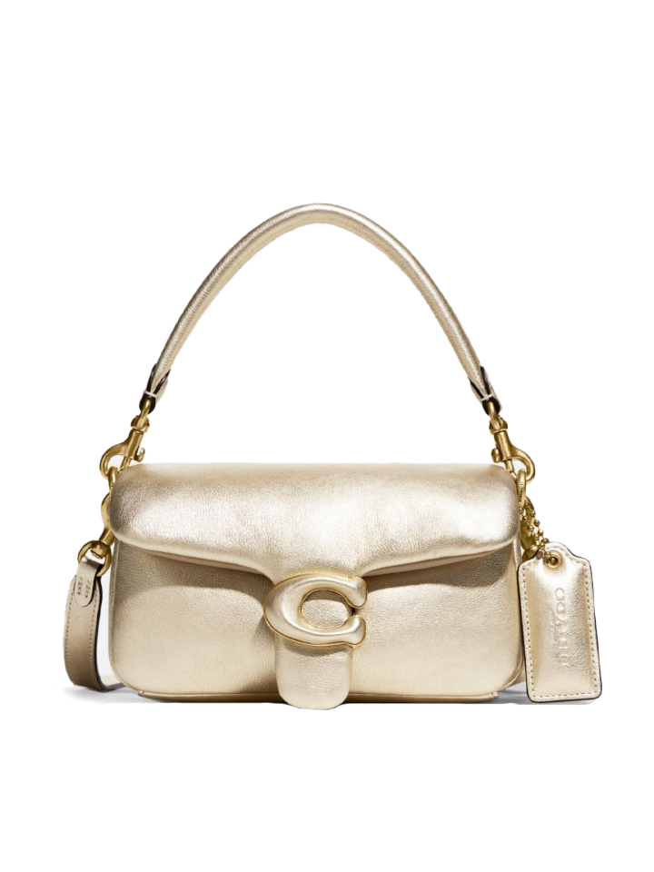 metallic gold coach bag