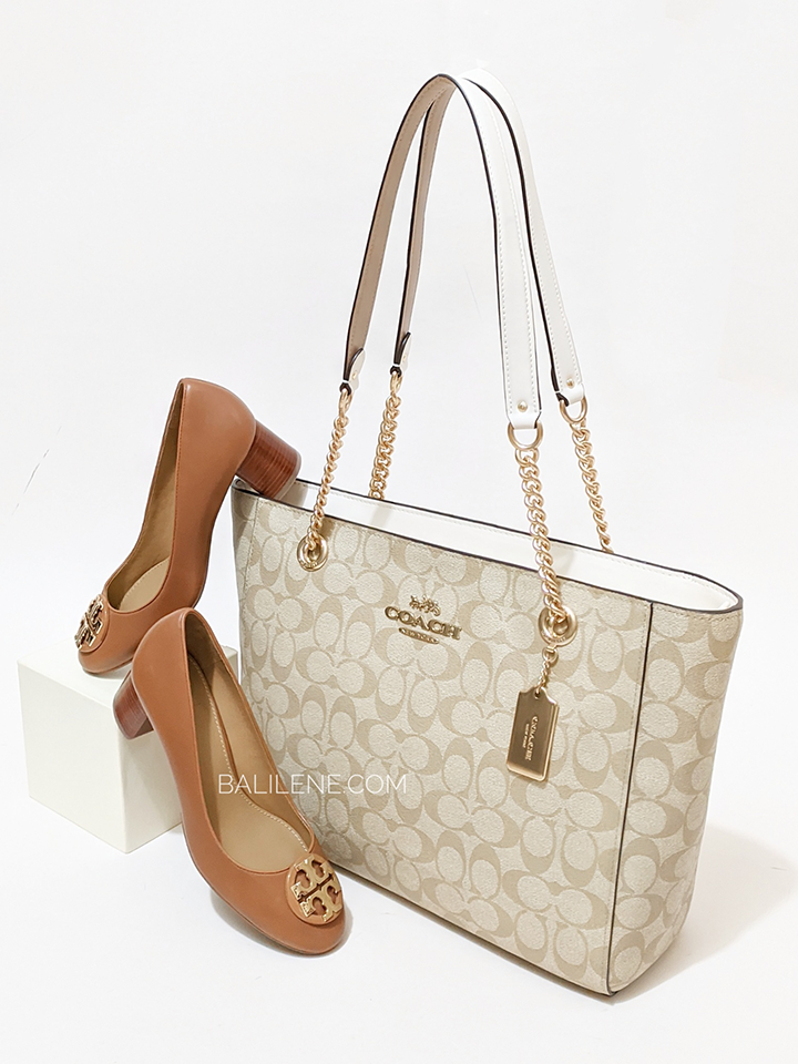 Coach C8148 Cammie Chain Tote In Signature Canvas Light Khaki Chalk –  Balilene