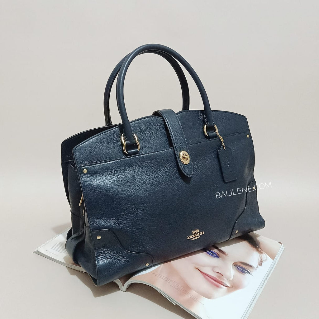 Coach F37167 Grain Mercer Satchel Navy 