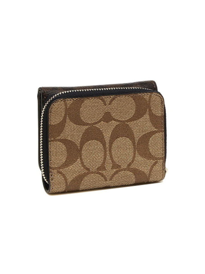 Coach F78081 Small Trifold Wallet Signature Brown Midnight – Balilene