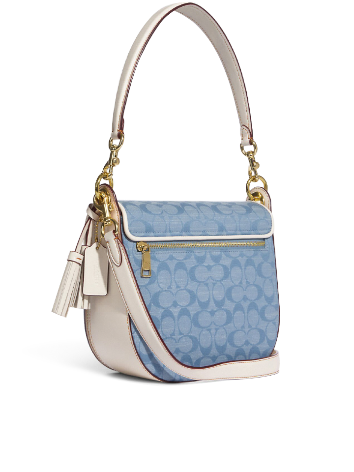 Coach Kleo Shoulder Bag 23 In Signature Chambray Light Denim Chalk –  Balilene