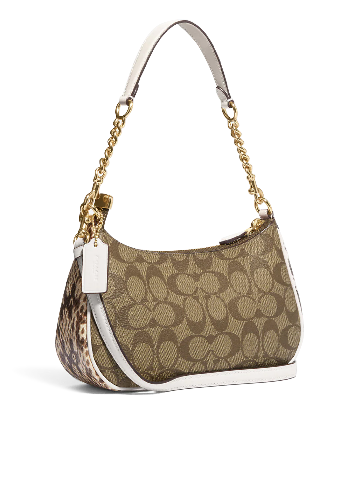 Coach Teri Shoulder Bag In Signature Canvas Khaki Chalk Multi – Balilene