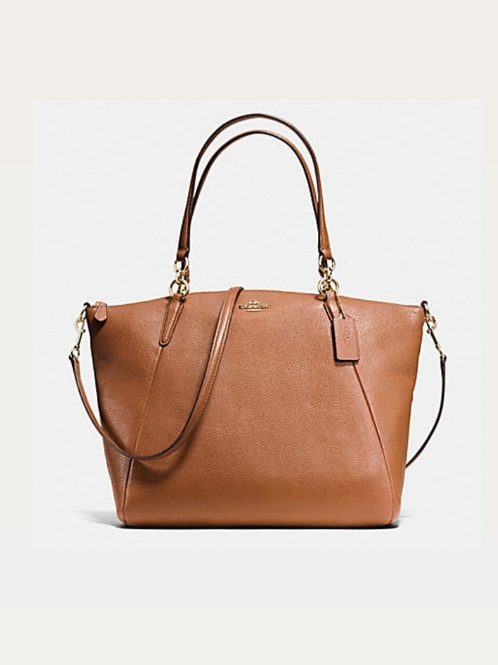 Coach F36591 Kelsey Satchel In Pabbled Leather Saddle – Balilene