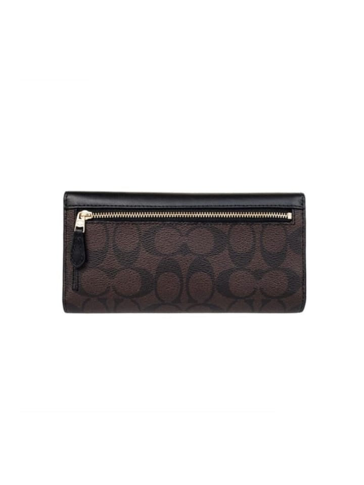 Coach F57319 Checkbook Wallet Brown Black – Balilene