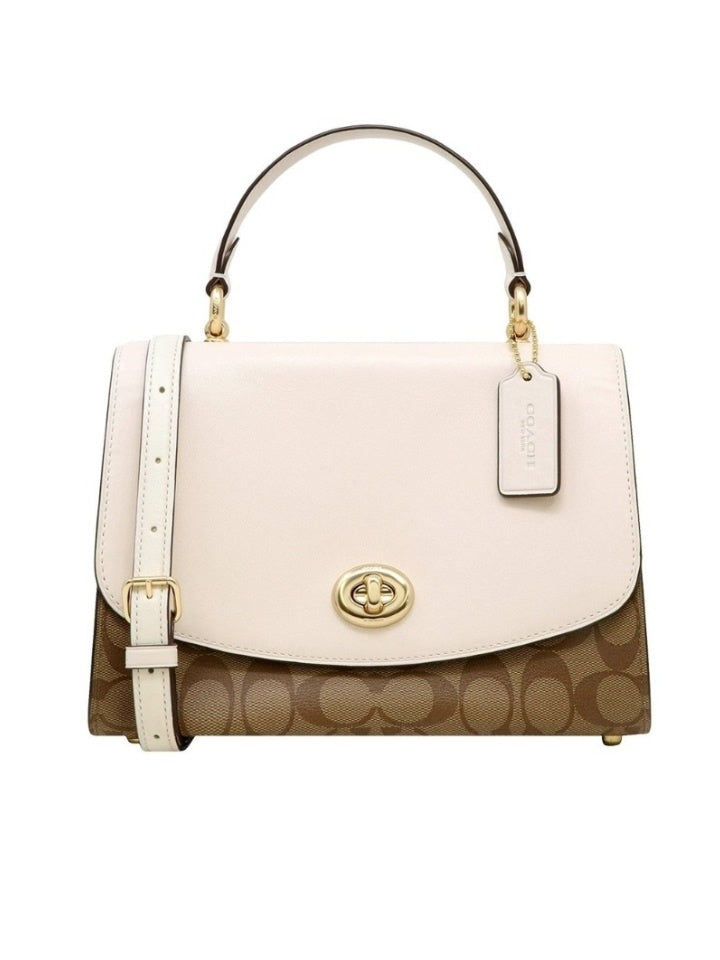 Coach F76620 Tilly Top Handle Signature Khaki Chalk – Balilene