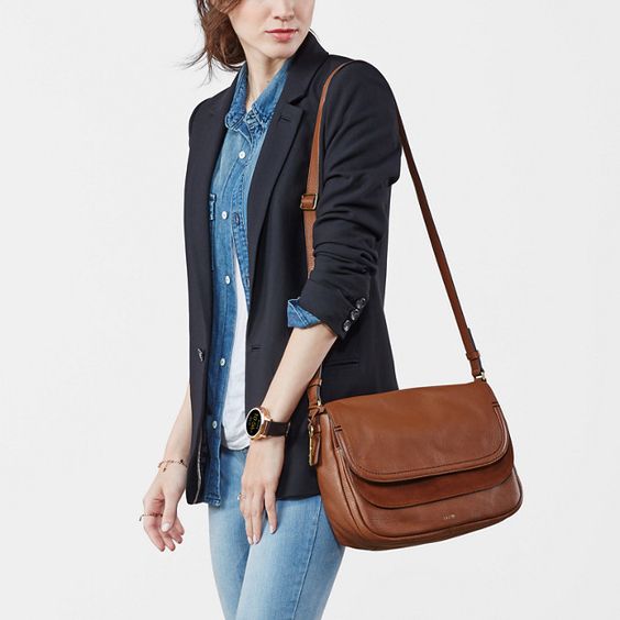 fossil peyton double flap small