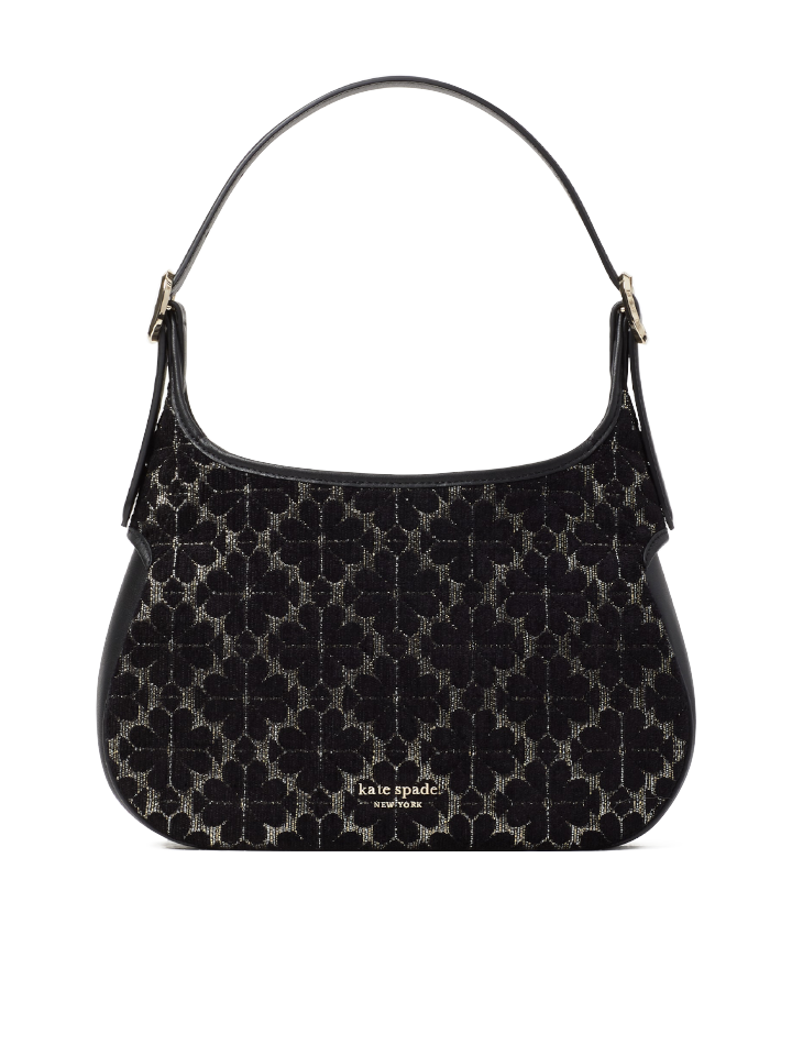 Kate Spade Flower Jacquard Metallic Penny Small Hobo Black Multi – Balilene