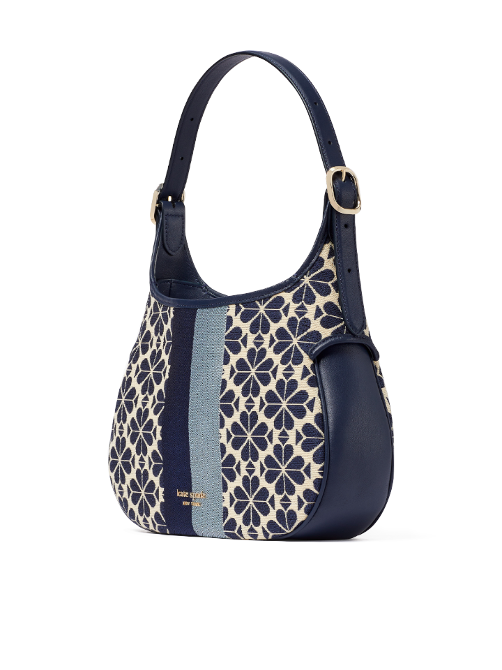 Kate Spade Flower Jacquard Stripe Penny Small Hobo Bag Blue Multi – Balilene