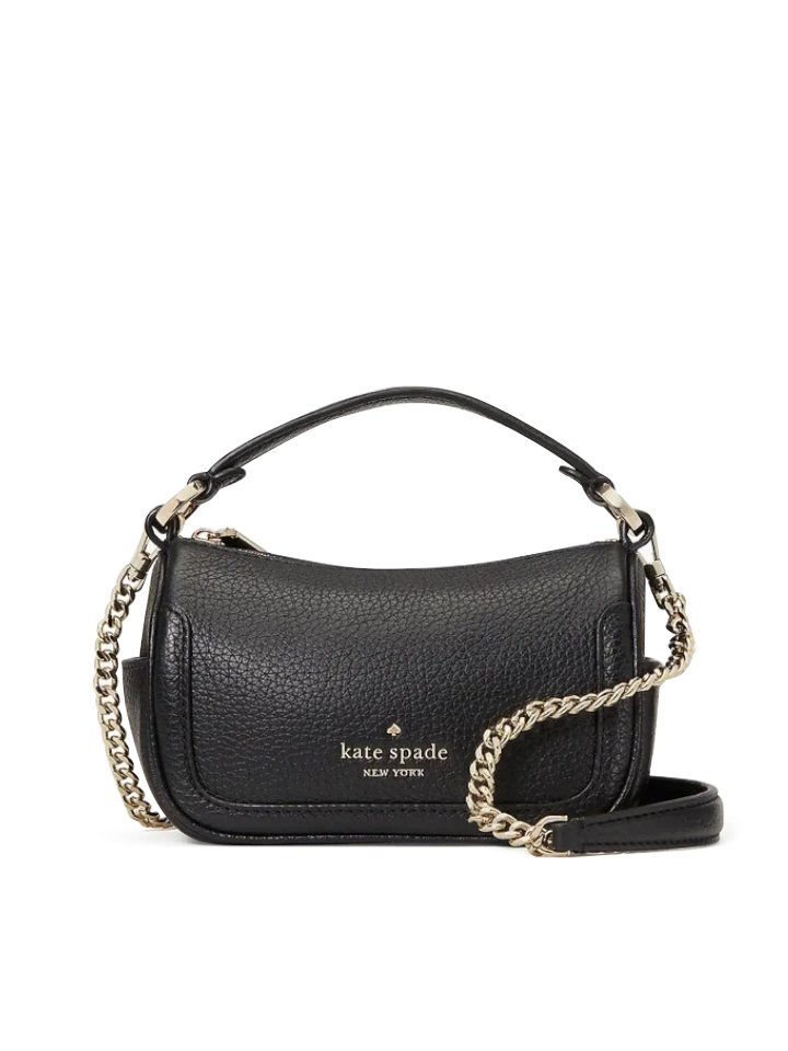 Kate Spade K7335 Smoosh Micro Crossbody Pebbled Leather Black – Balilene