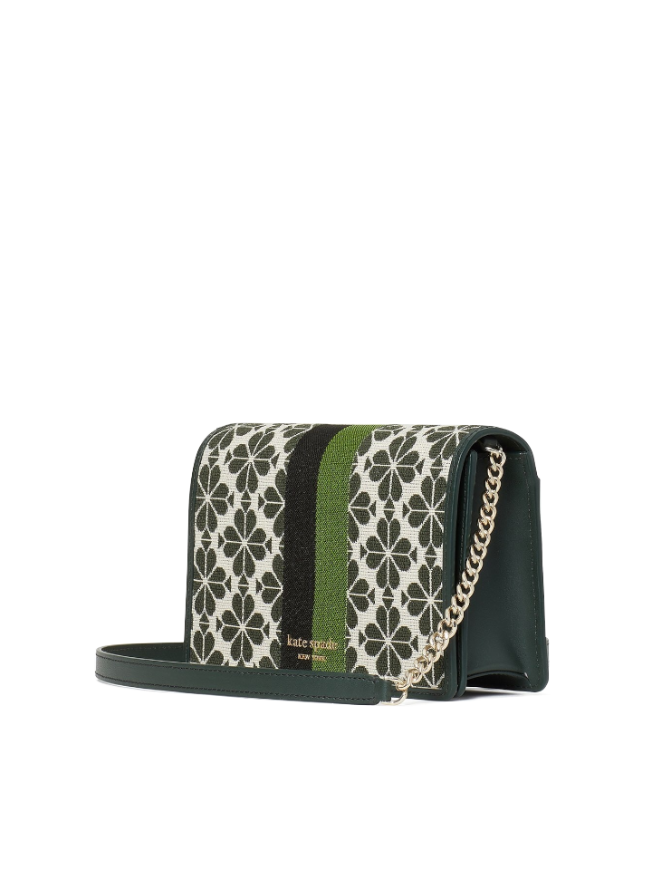 Kate Spade Flower Jacquard Stripe Chain Wallet Green Multi – Balilene