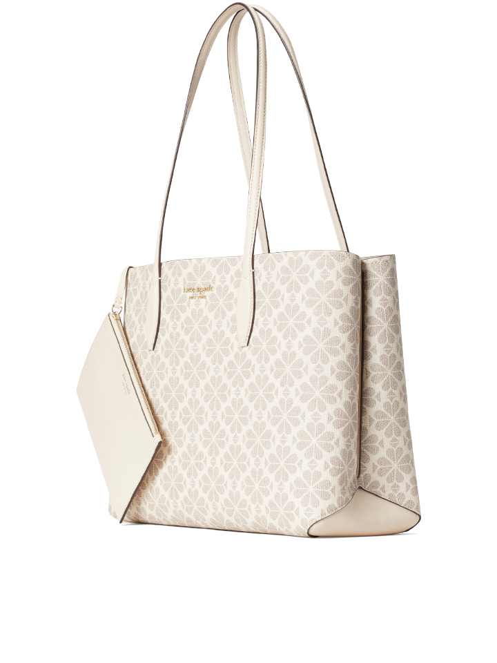 Kate Spade PXR00360 Flower Coated Canvas All Day Large Tote Parchment –  Balilene