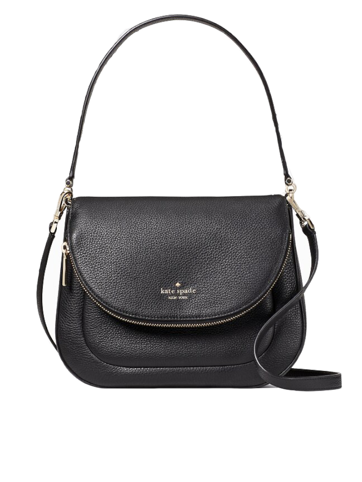 Kate Spade WKR00330 Leila Medium Flap Shoulder Bag Black – Balilene