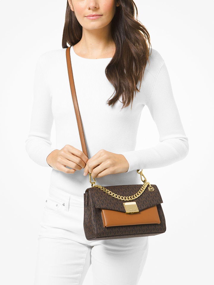 Michael Kors Lita Medium Leather Crossbody Bag Brown – Balilene