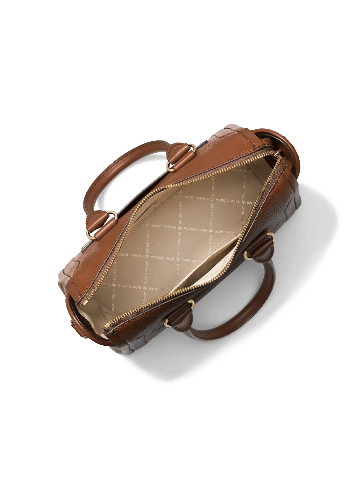 Michael Kors Carine Medium Pebbled Leather Satchel Bag Luggage – Balilene