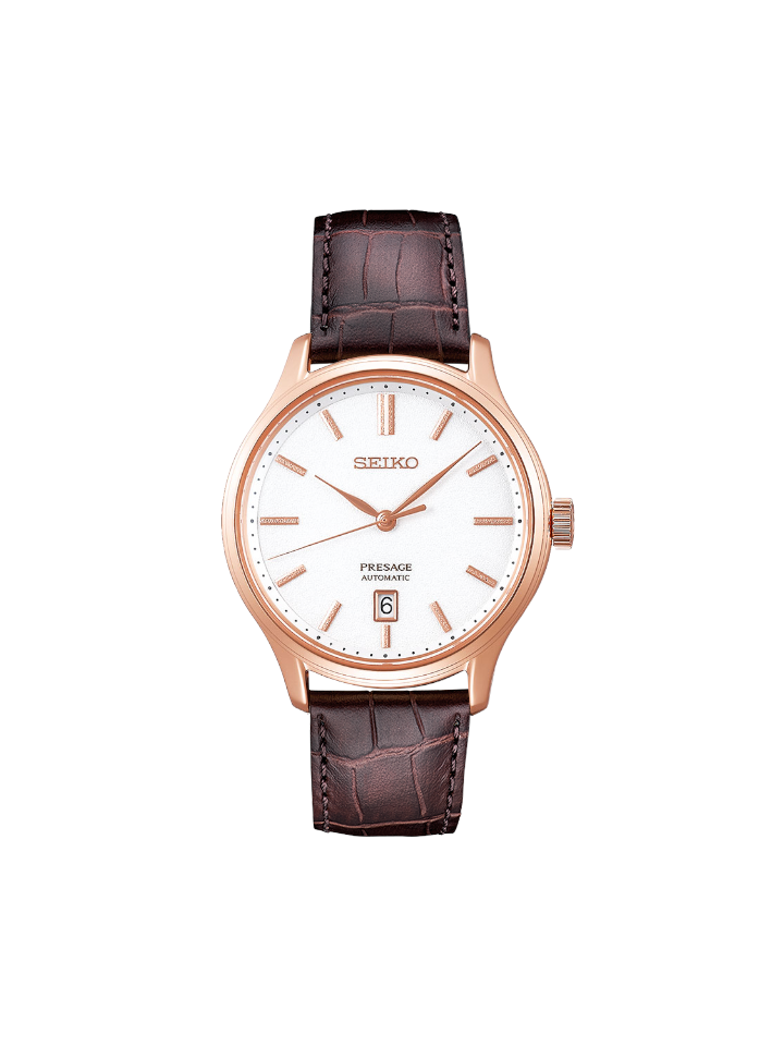 Seiko SRPD42J1 Presage Zen Garden Automatic White Dial Brown Leather Strap  | Balilene | Reviews on 