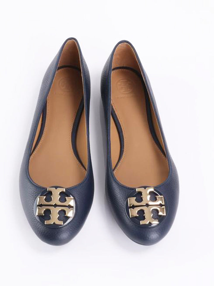 Tory Burch 43394 Claire Ballet Flat Leather Perfect Navy – Balilene