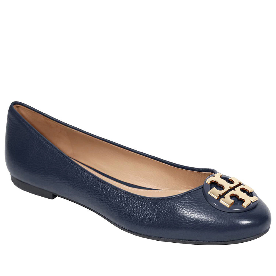 Tory Burch 43394 Claire Ballet Flat Leather Perfect Navy – Balilene