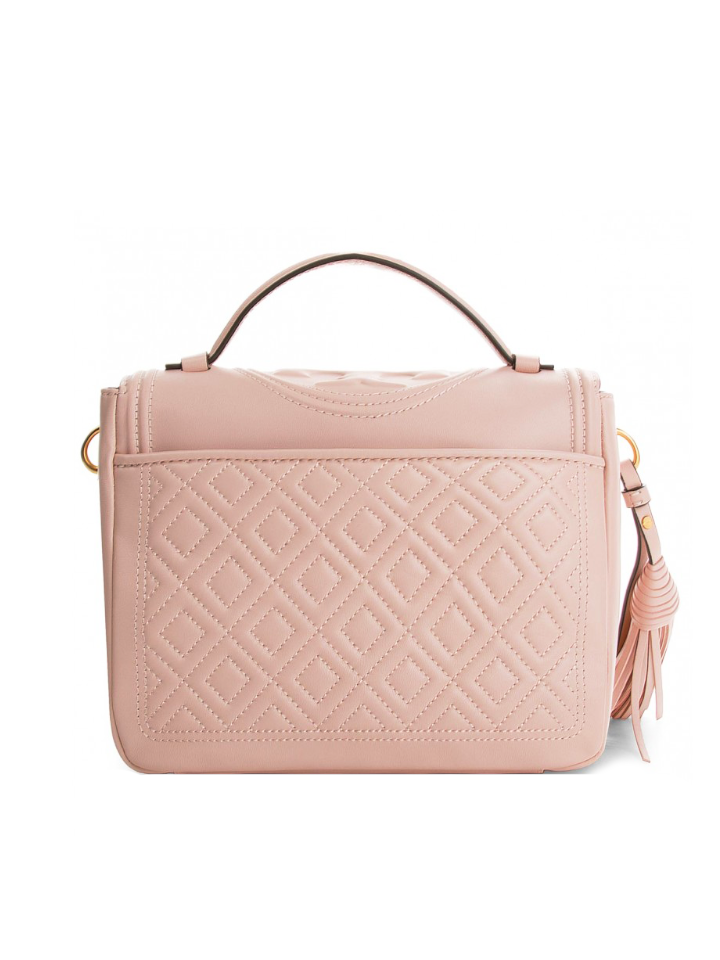 Tory Burch 45147 Fleming Leather Top Handle Satchel Shell Pink – Balilene