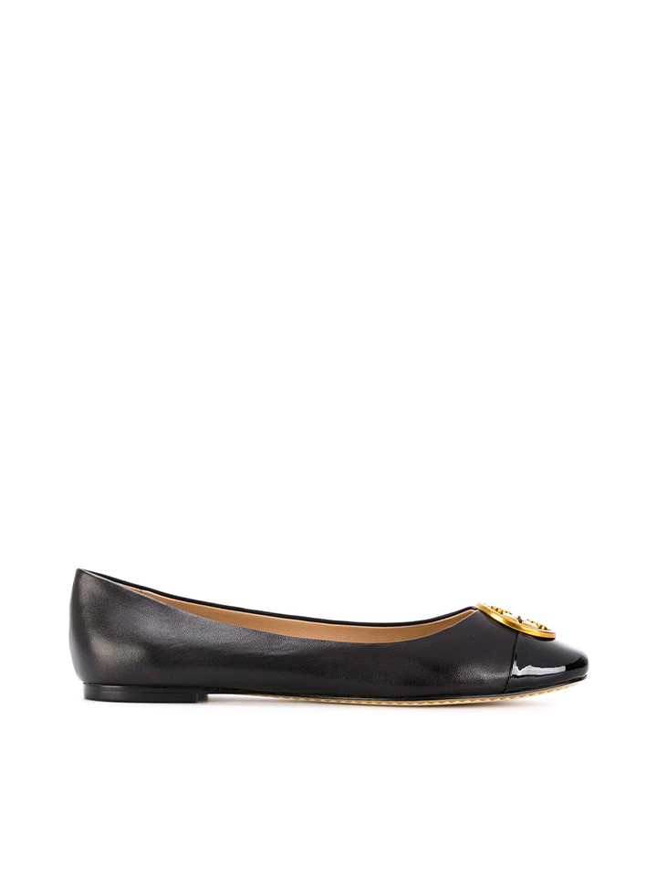 Tory Burch 46882 Chelsea Cap-Toe Ballet Nappa Leather Black – Balilene