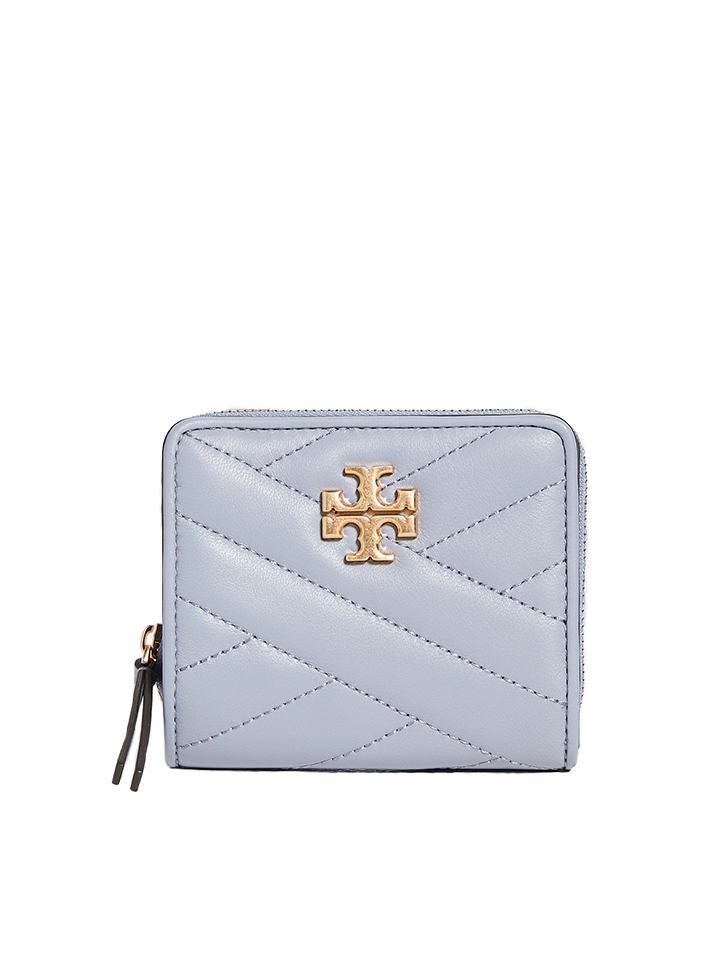 Tory Burch 56820 Kira Chevron Bi-Fold Wallet Cloud Blue/Rolled Brass –  Balilene