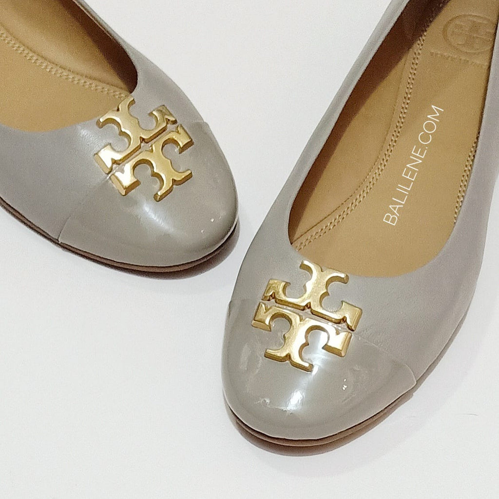 Tory Burch 60226 Everly Cap Toe Ballet Nappa Leather French Gray – Balilene