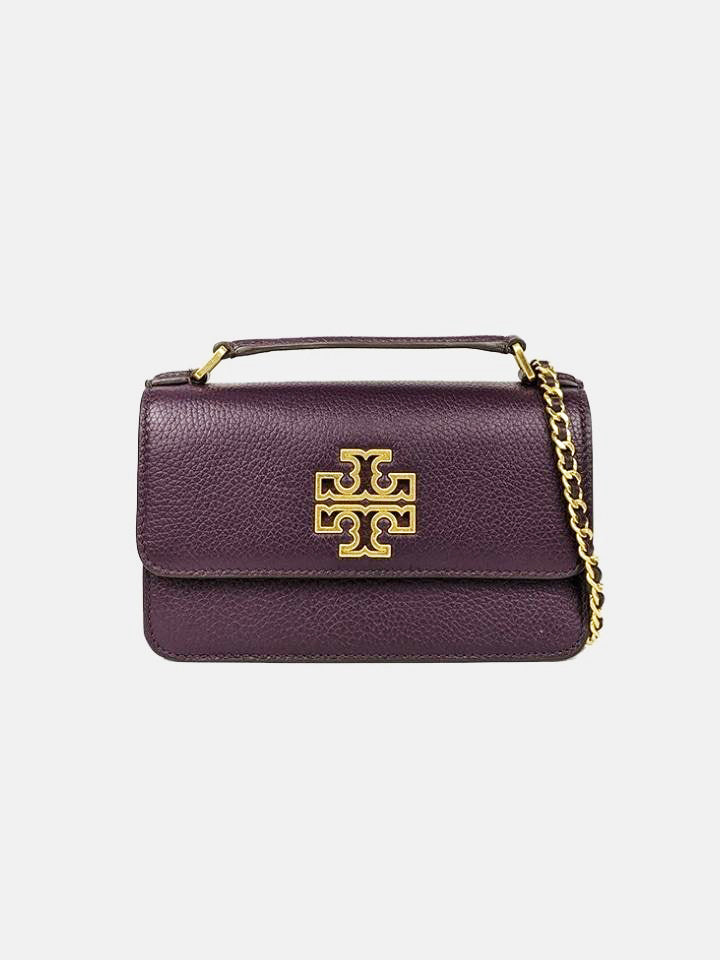 Leather crossbody bag Tory Burch Purple in Leather - 41932657