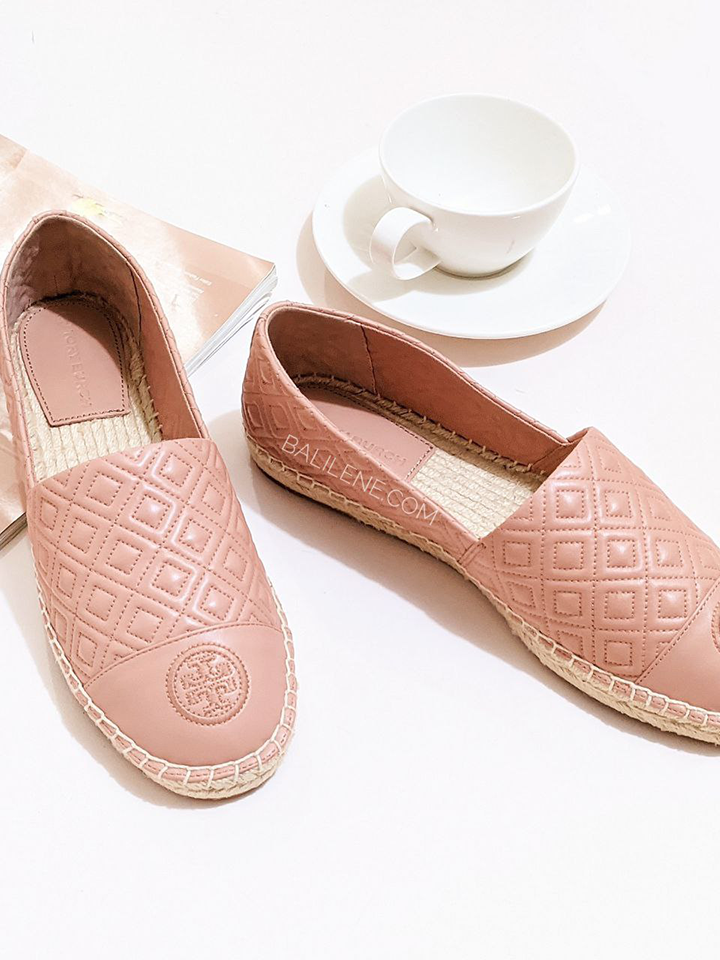 Tory Burch 75738 Quilted Flat Espadrille Pink Moon – Balilene