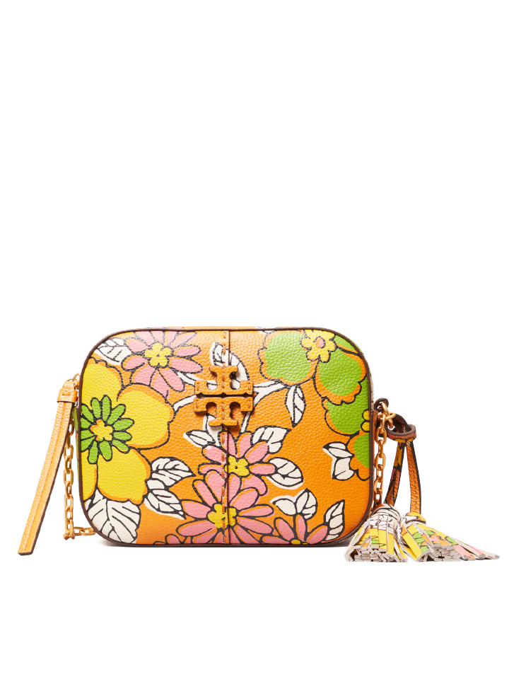 Tory Burch 80588 McGraw Printed Camera Bag Rust Wallpaper Floral – Balilene