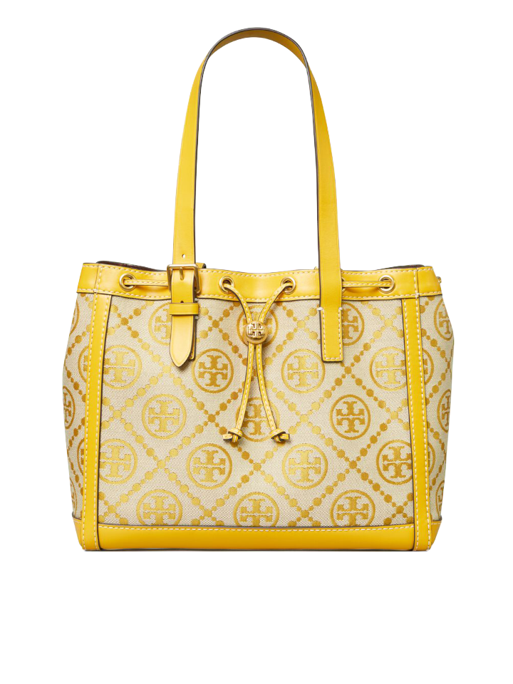 Tory Burch T Monogram Jacquard Small Tote Bag Goldfinch – Balilene