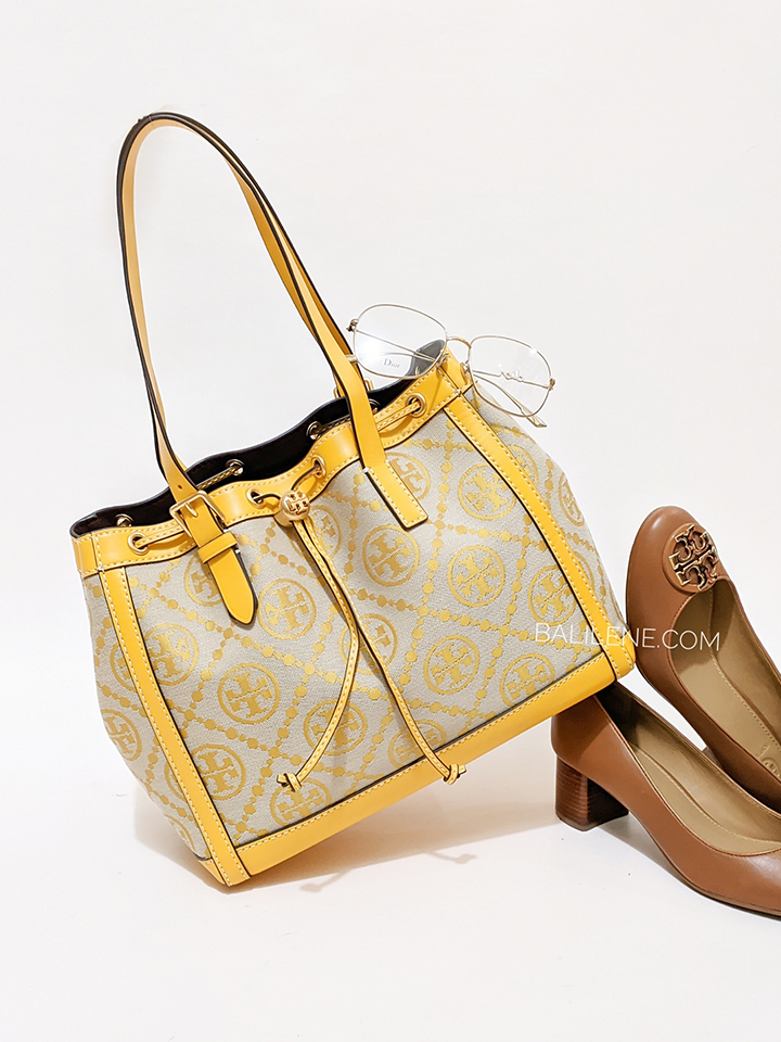 Tory Burch T Monogram Jacquard Small Tote Bag Goldfinch – Balilene