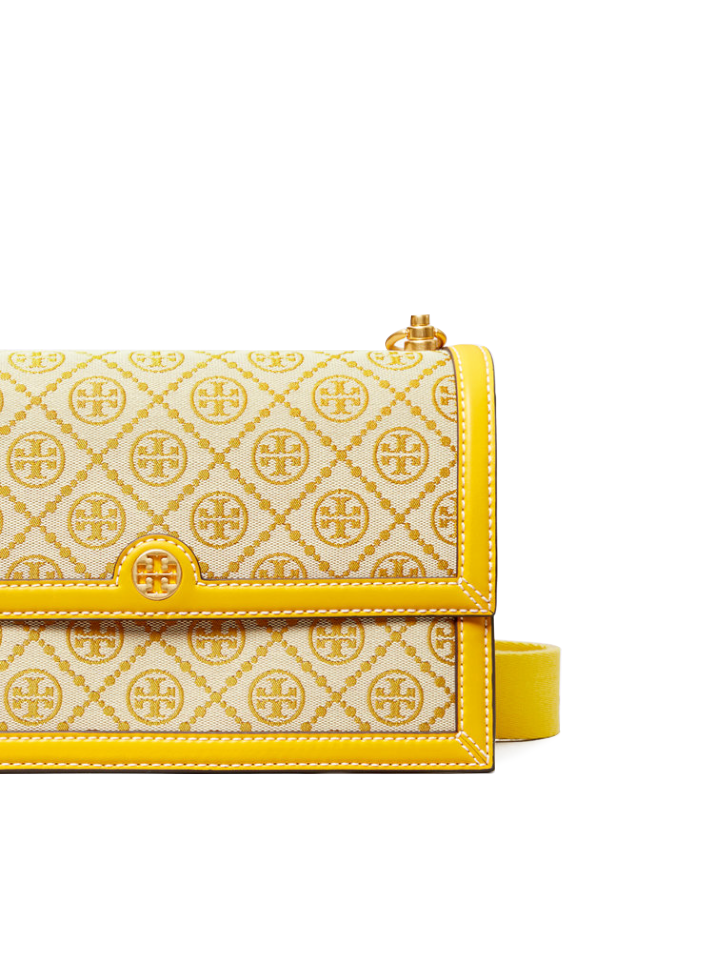 Tory Burch 81863 T Monogram Jacquard Shoulder Bag Goldfinch – Balilene