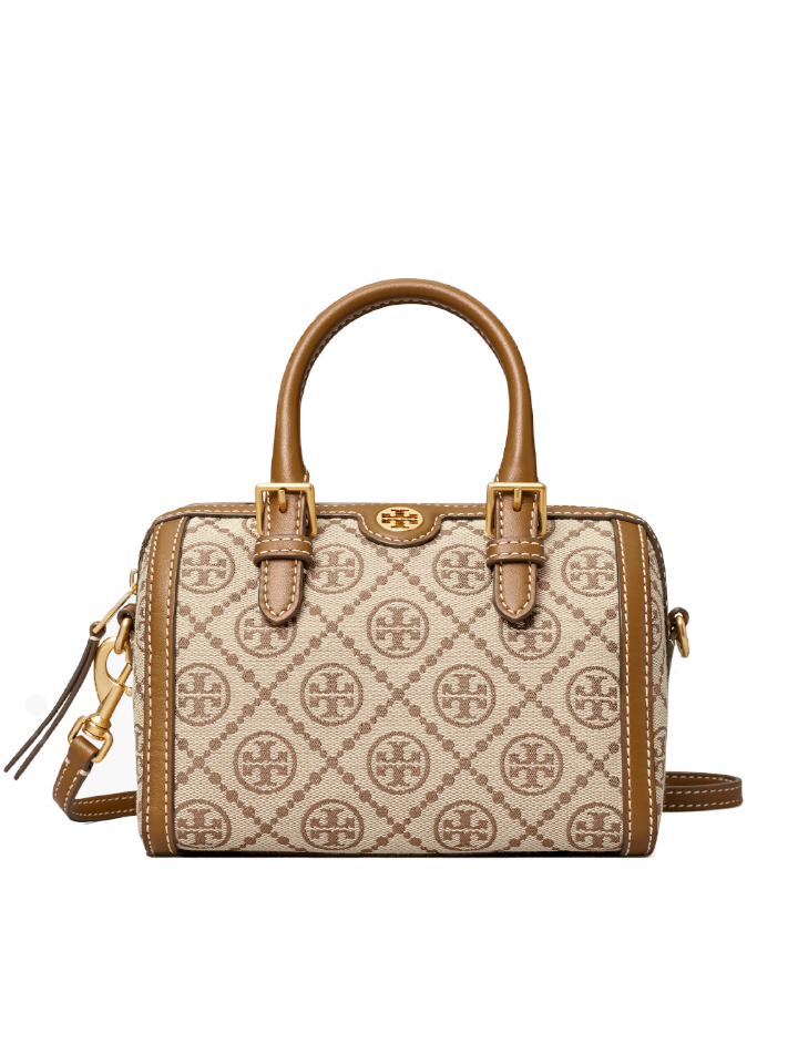 Tory Burch 82939 T Monogram Jacquard Mini Barrel Hazelnut Brown – Balilene