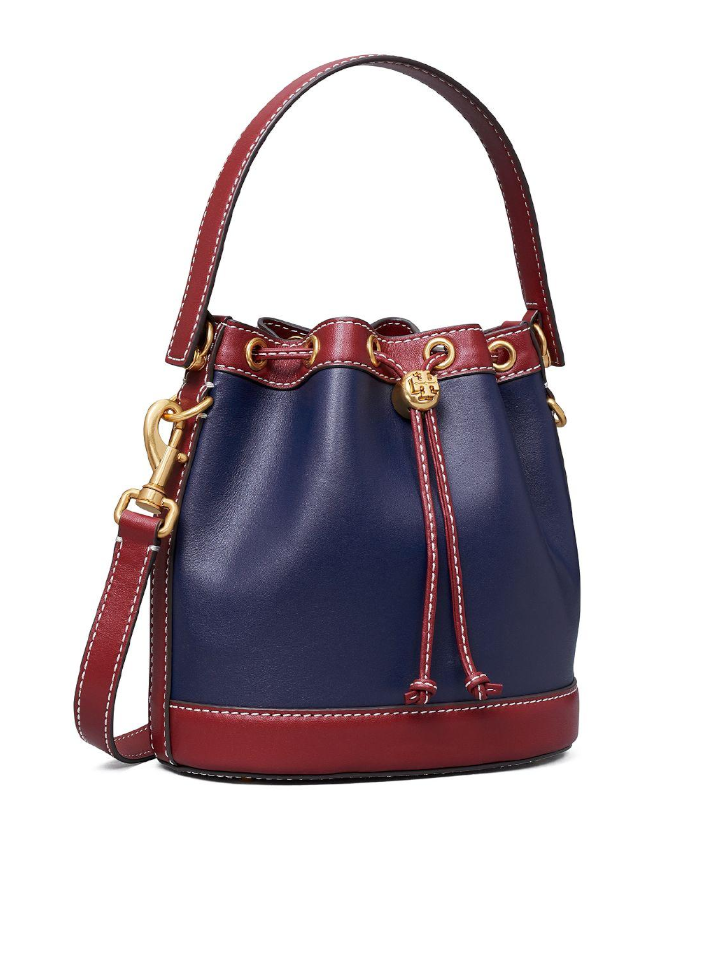 Tory Burch 83052 T Monogram Colorblock Bucket Bag In Royal Navy/Junebe –  Balilene