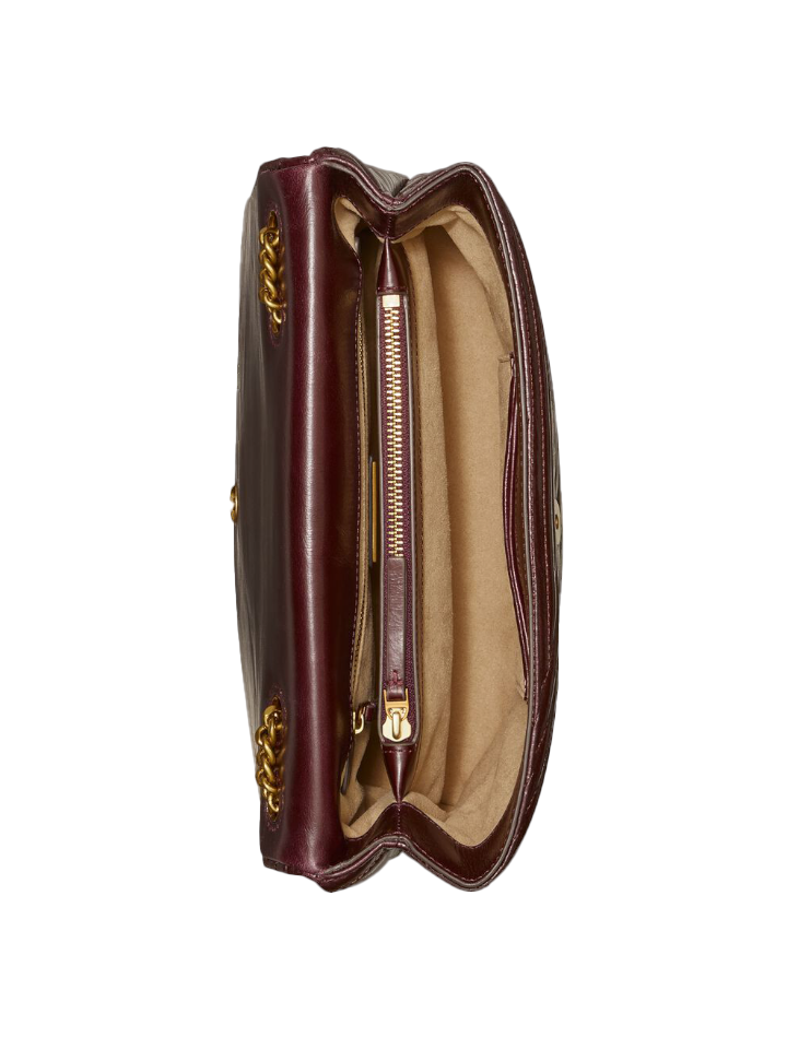 Tory Burch 84198 Kira Chevron Glazed Convertible Shoulder Bag Fig – Balilene