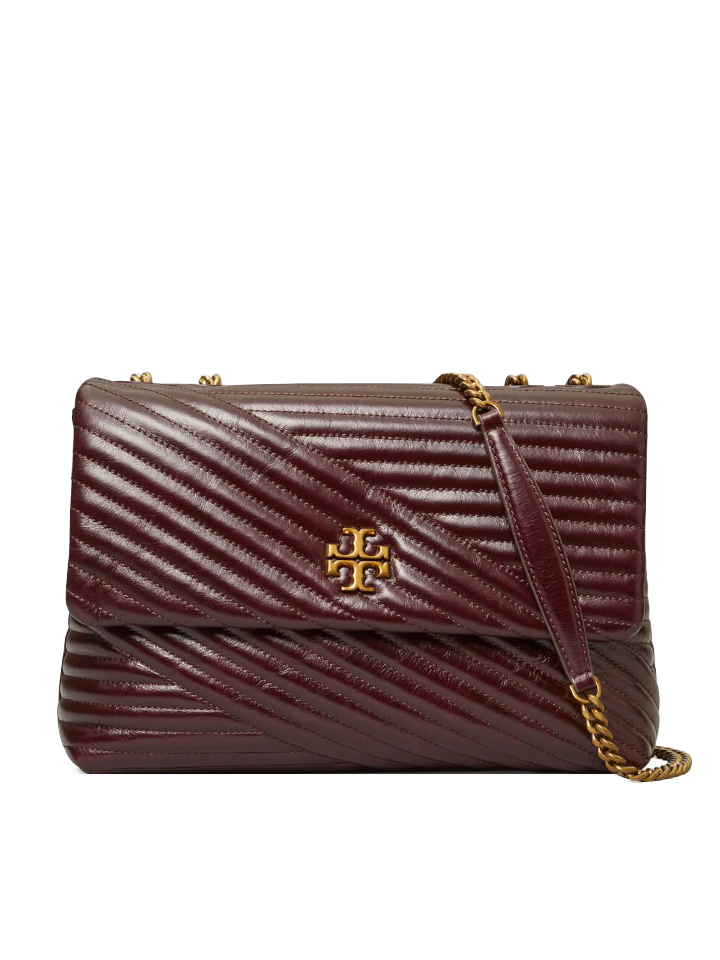 Tory Burch 84198 Kira Chevron Glazed Convertible Shoulder Bag Fig – Balilene