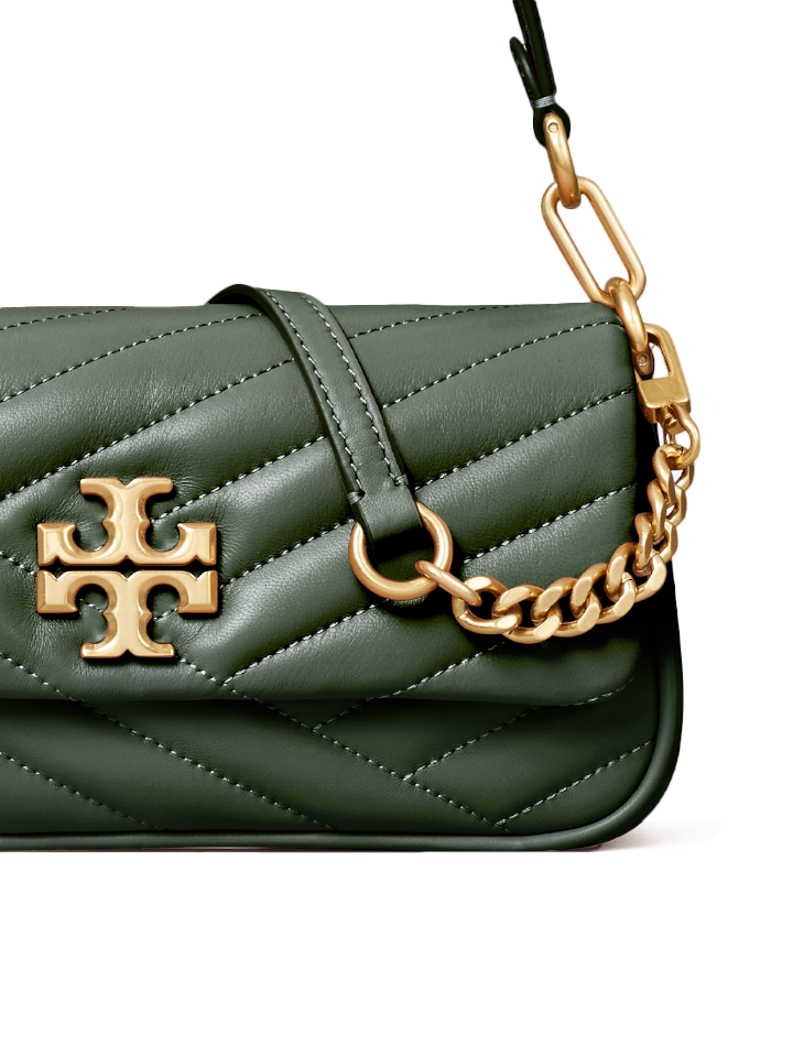 Tory Burch 85229 Kira Chevron Small Flap Shoulder Bag Sycamore Green/R –  Balilene