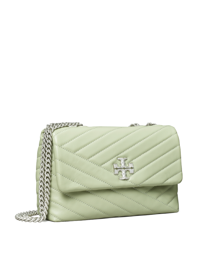 Tory Burch Kira Chevron Small Convertible Shoulder Bag Pine Frost – Balilene