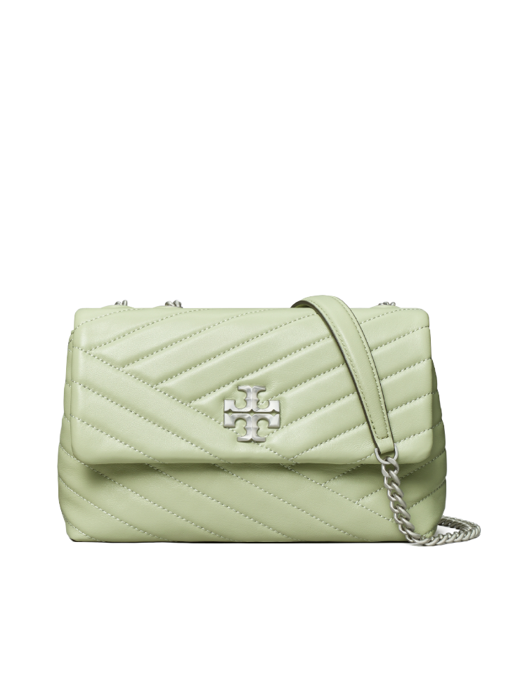 Tory Burch Kira Chevron Small Convertible Shoulder Bag Pine Frost – Balilene