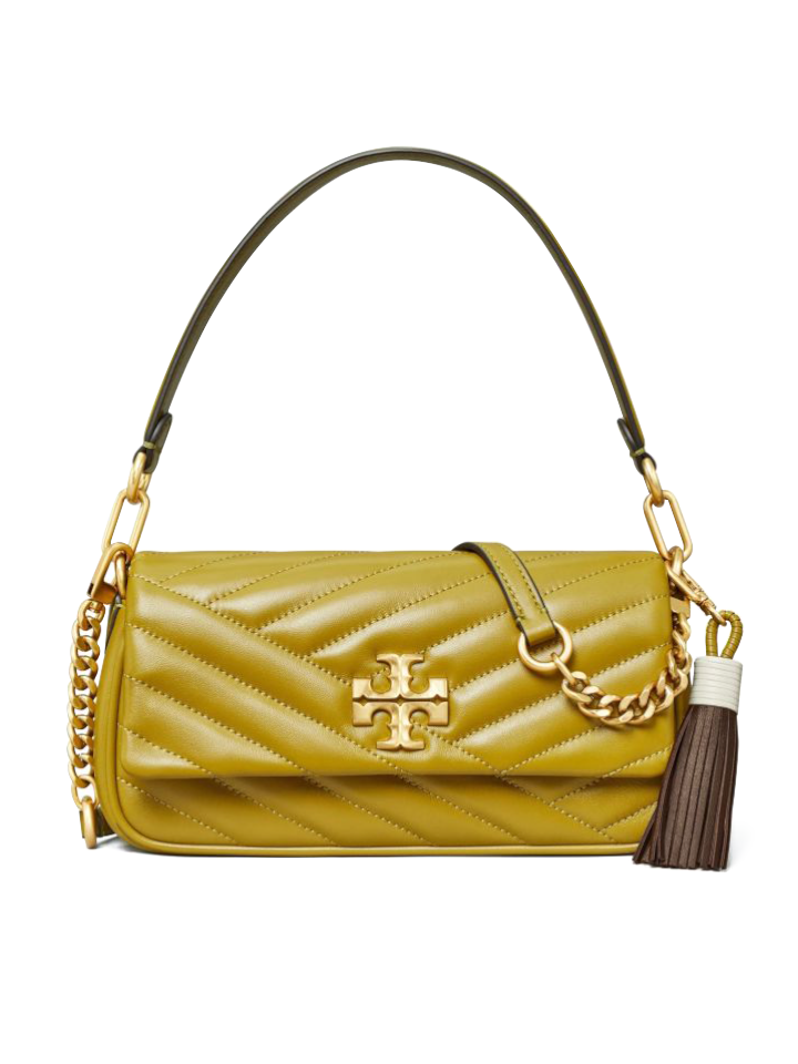 Tory Burch Kira Chevron Tassel Small Flap Shoulder Bag Island Palm –  Balilene